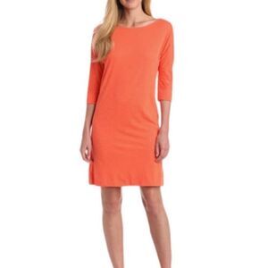 Lilly Pulitzer Cassie Pima Cotton Knit Sheath Dress in Tango Orange Small Women
